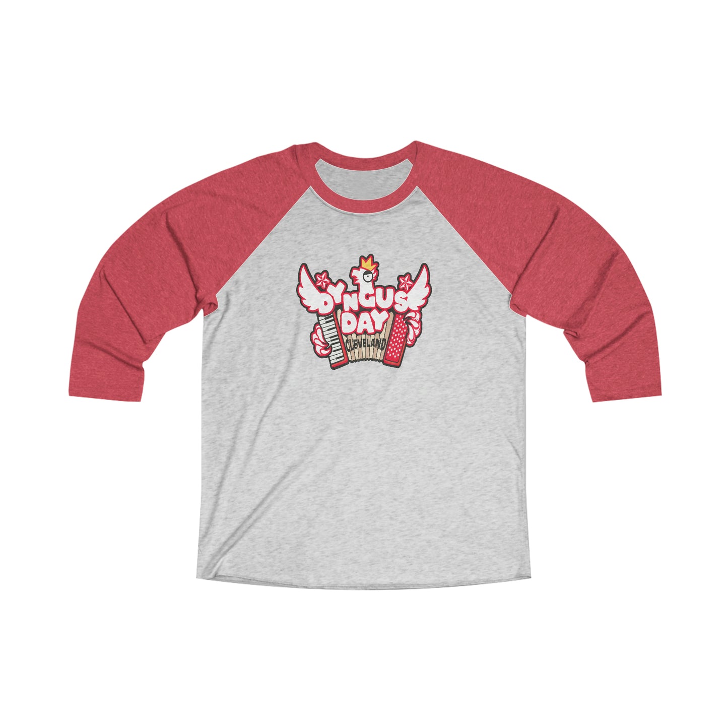 Cleveland Dyngus Day Polish Eagle 3/4 Tri-Blend Raglan