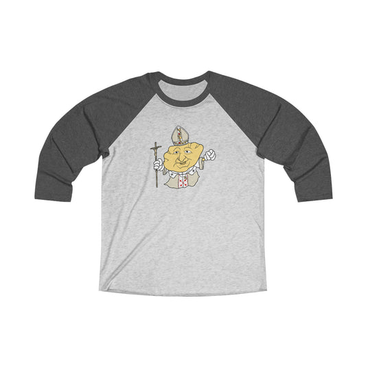 Pope John Paul II The Pierogi 3/4 Tri-Blend Ragland Tee